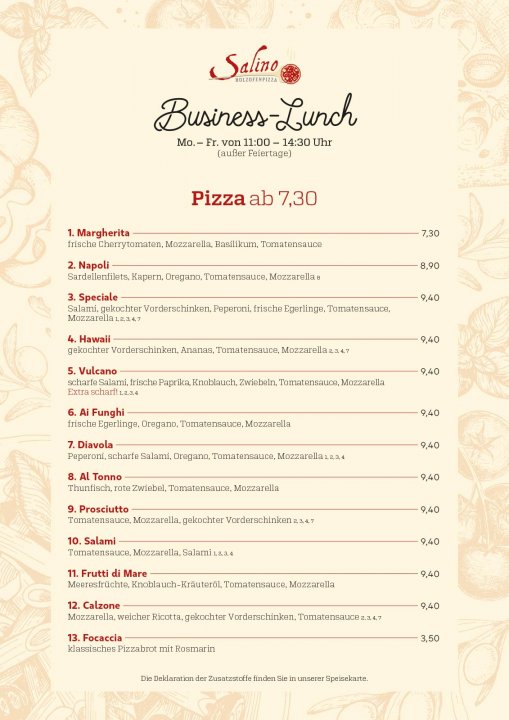 Business Lunch - Pizza - Salino