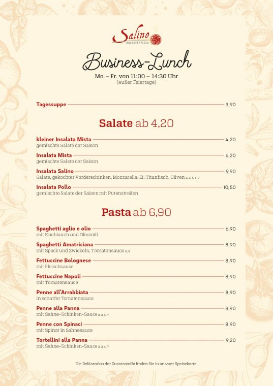 Business Lunch - Pasta - Salino