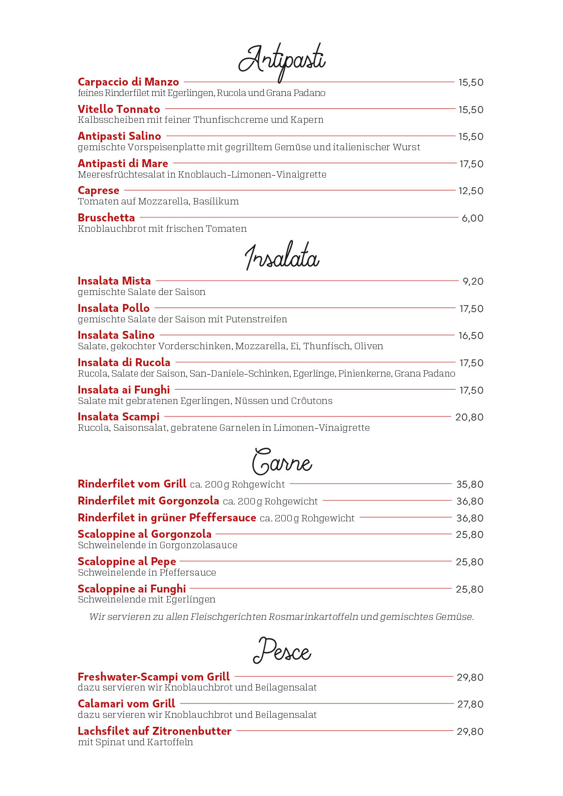 Antipasti, Insalata, Carne, Pesce - Salino